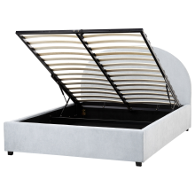 Ottoman Bed VAUCLUSE Chenille Light Blue 140 x 200 cm (EU Double)