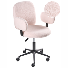 Desk Chair MORAGA Boucle Pastel Pink