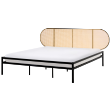 Bed PE Rattan BOULIN 180 x 200 cm (EU Super King) Black