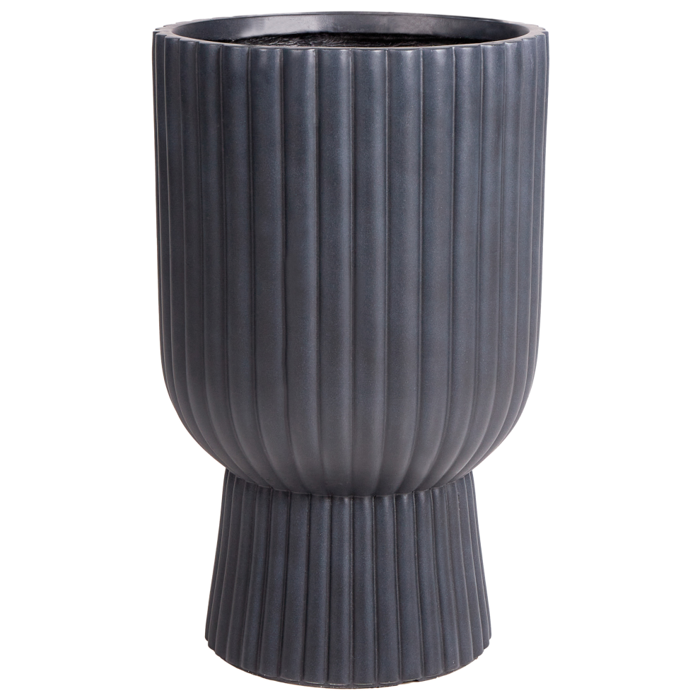 Beliani Plant Pot Taxodium 34 Cm Graphite Grey