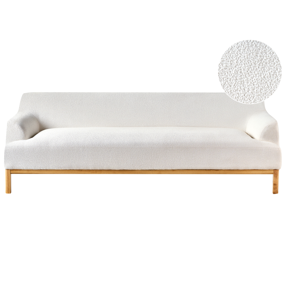 Beliani Sofa 3 Seater Sosjo Boucle Off- White