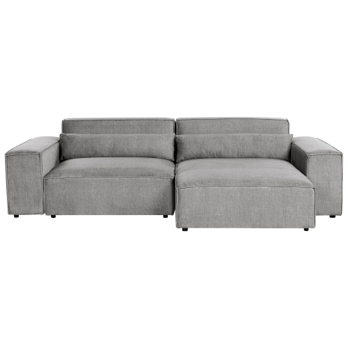 Beliani HELLNAR 3 Seater Modular Corner Sofa Left Hand Grey Fabric
