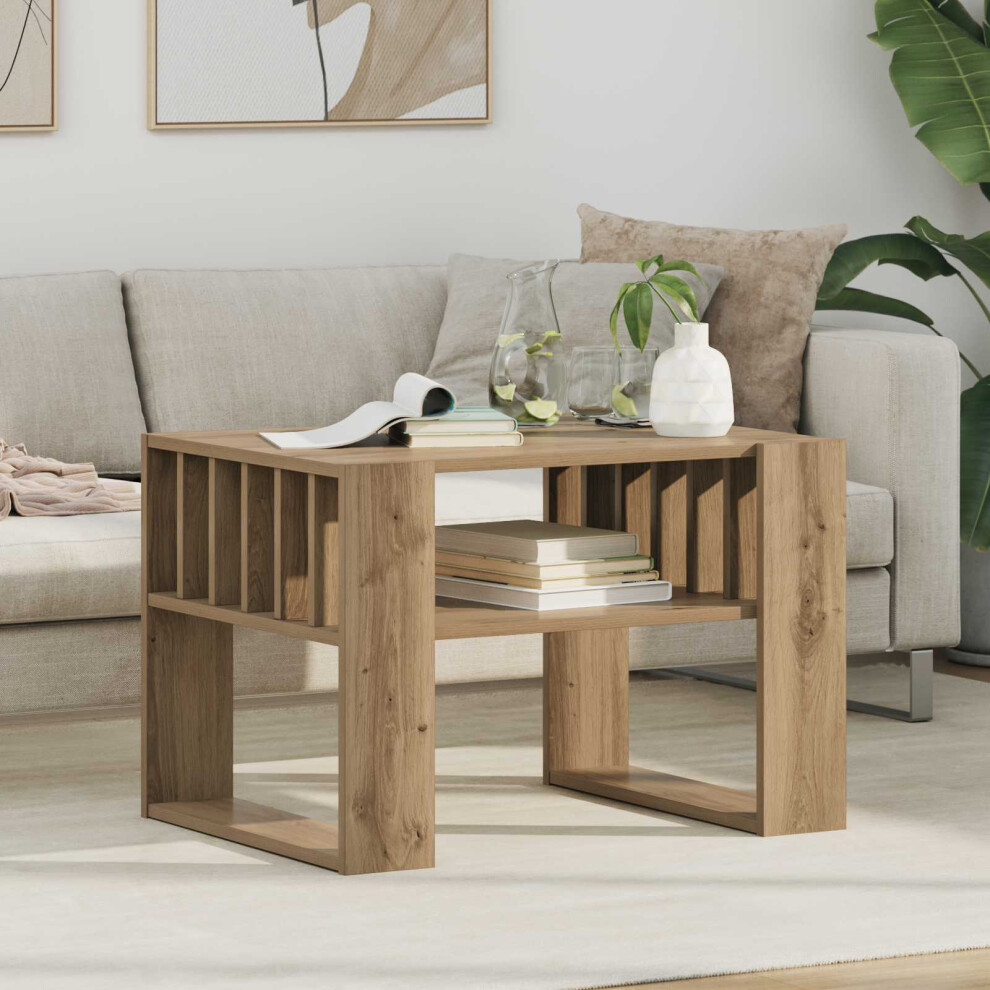 Vidaxl Coffee Table Artisan Oak 66 X 49.5 X 45 Cm Engineered Wood Brown