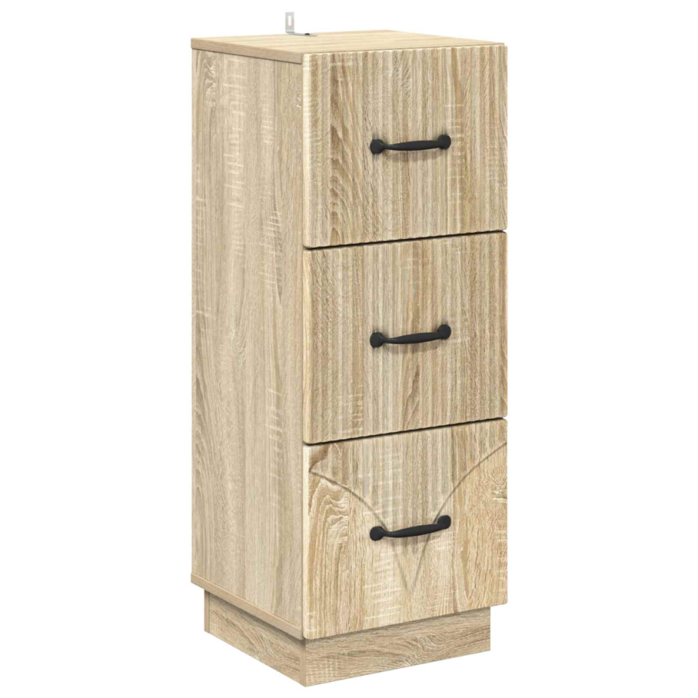 Vidaxl Drawer Cabinet Sonoma Oak 33 X 34.5 X 87 Cm Engineered Wood