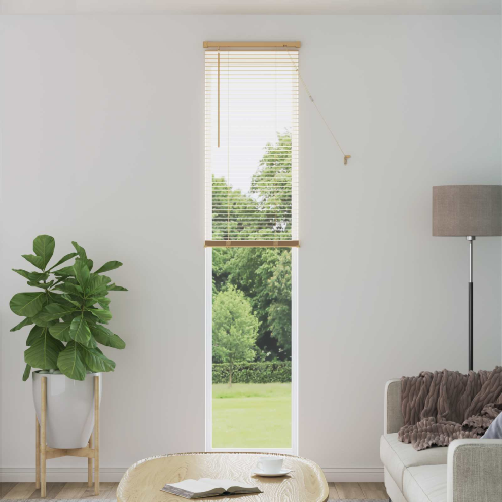 Vidaxl Venetian Blind Light Brown With Pattern 213 X 40 Cm Pvc