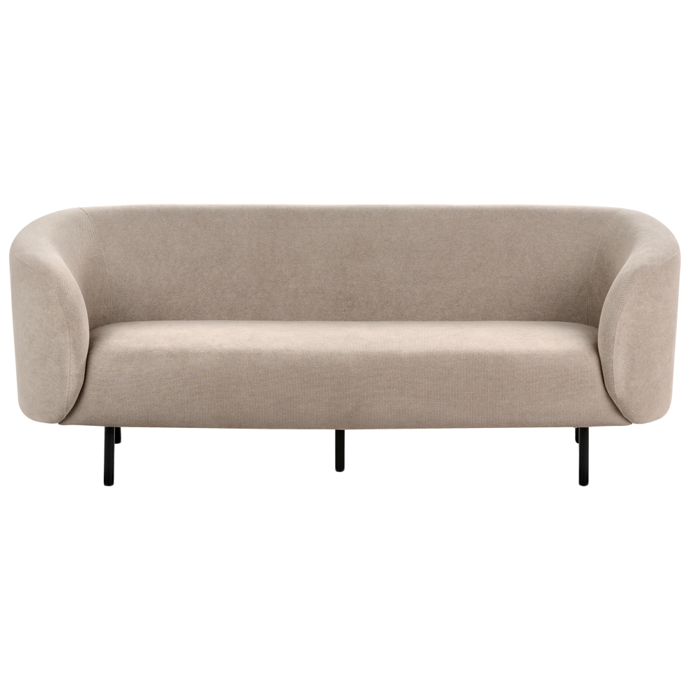Beliani Sofa 3 Seater Loen Fabric Taupe Brown