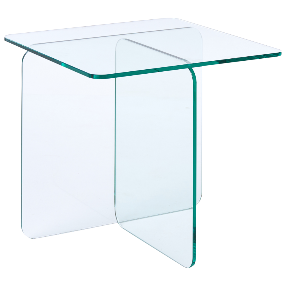Beliani Side Table Amisk Tempered Glass Transparent