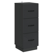 vidaXL Drawer Cabinet Black 33 x 34.5 x 87 cm Engineered Wood