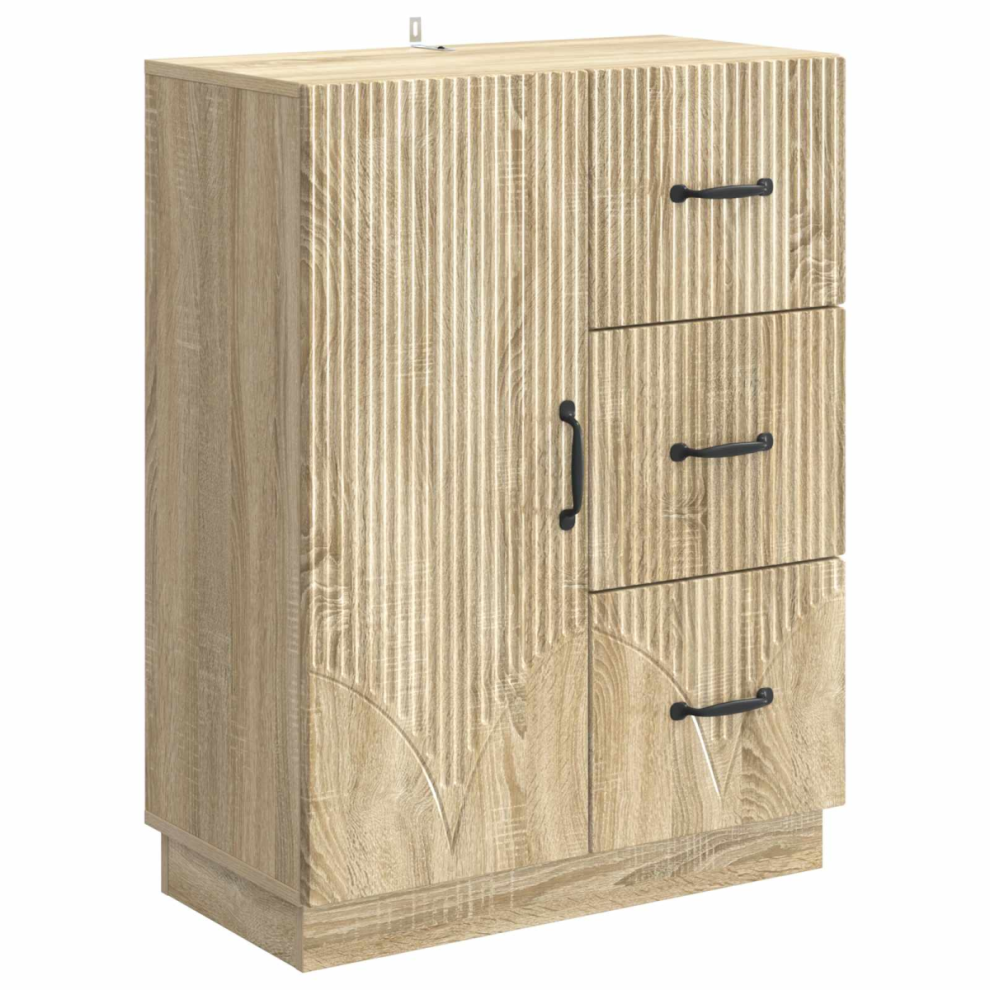 Vidaxl Sideboard Sonoma Oak 66 X 34.5 X 87 Cm Engineered Wood