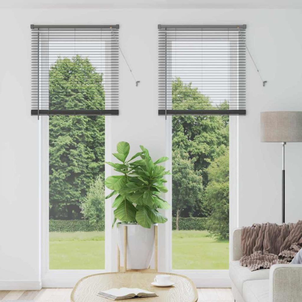Vidaxl Venetian Blinds Manual Dark Grey 220 X 70 Cm Aluminium