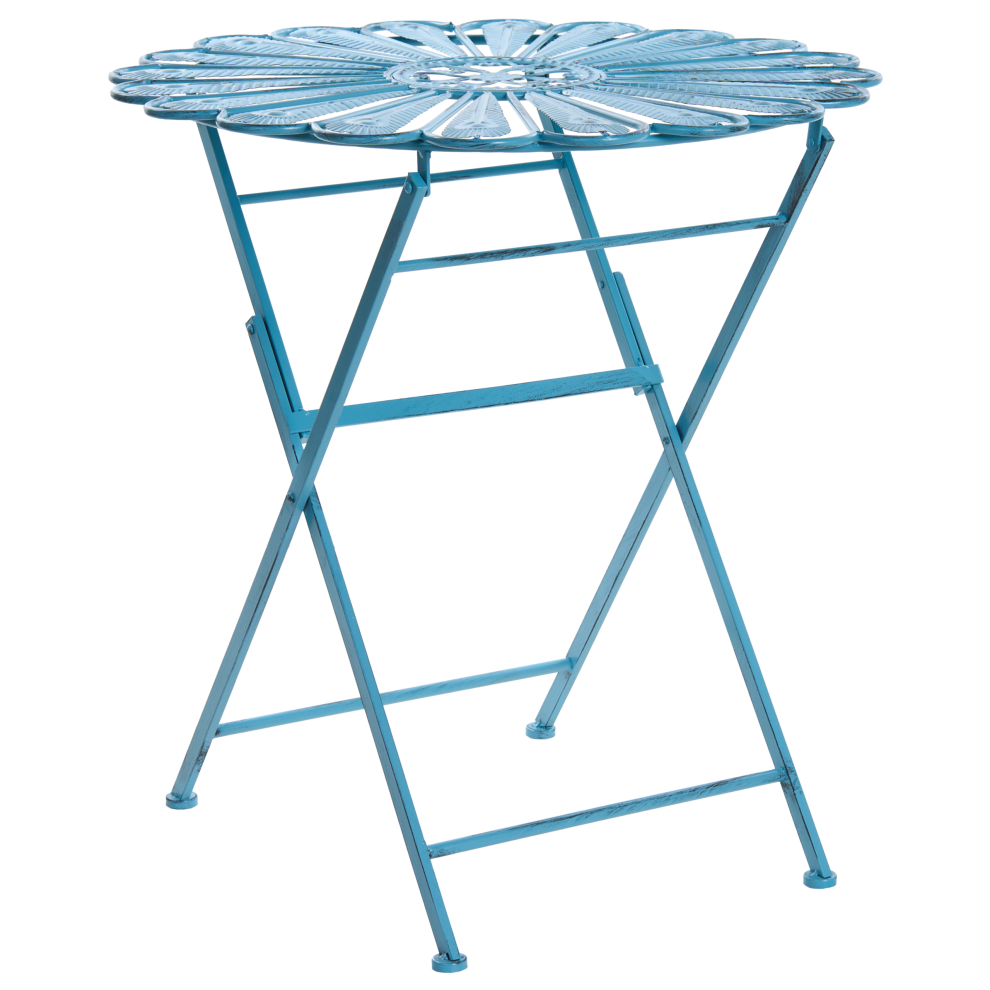 Beliani Bistro Table Pavia 71 Cm 71 Cm Metal Blue