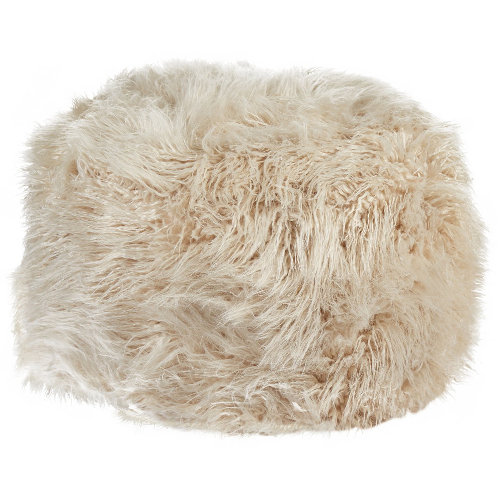 Beliani Pouffe Tukki Faux Fur Light Beige
