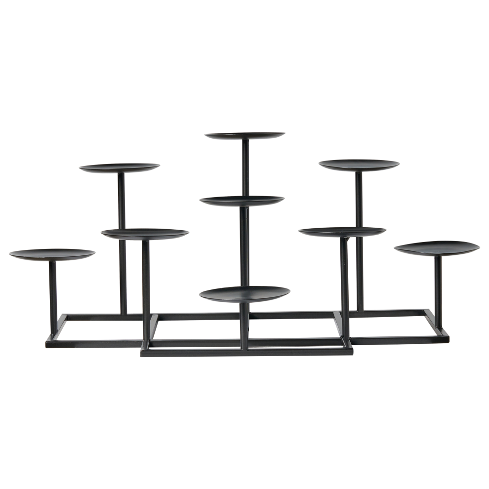 Beliani Candle Holder Lamego Metal 23 Cm Black