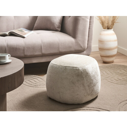 Beliani Pouffe BARRON Chenille Beige 1