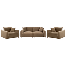 Living Room Set 5 Seater JUBEK Velvet Brown