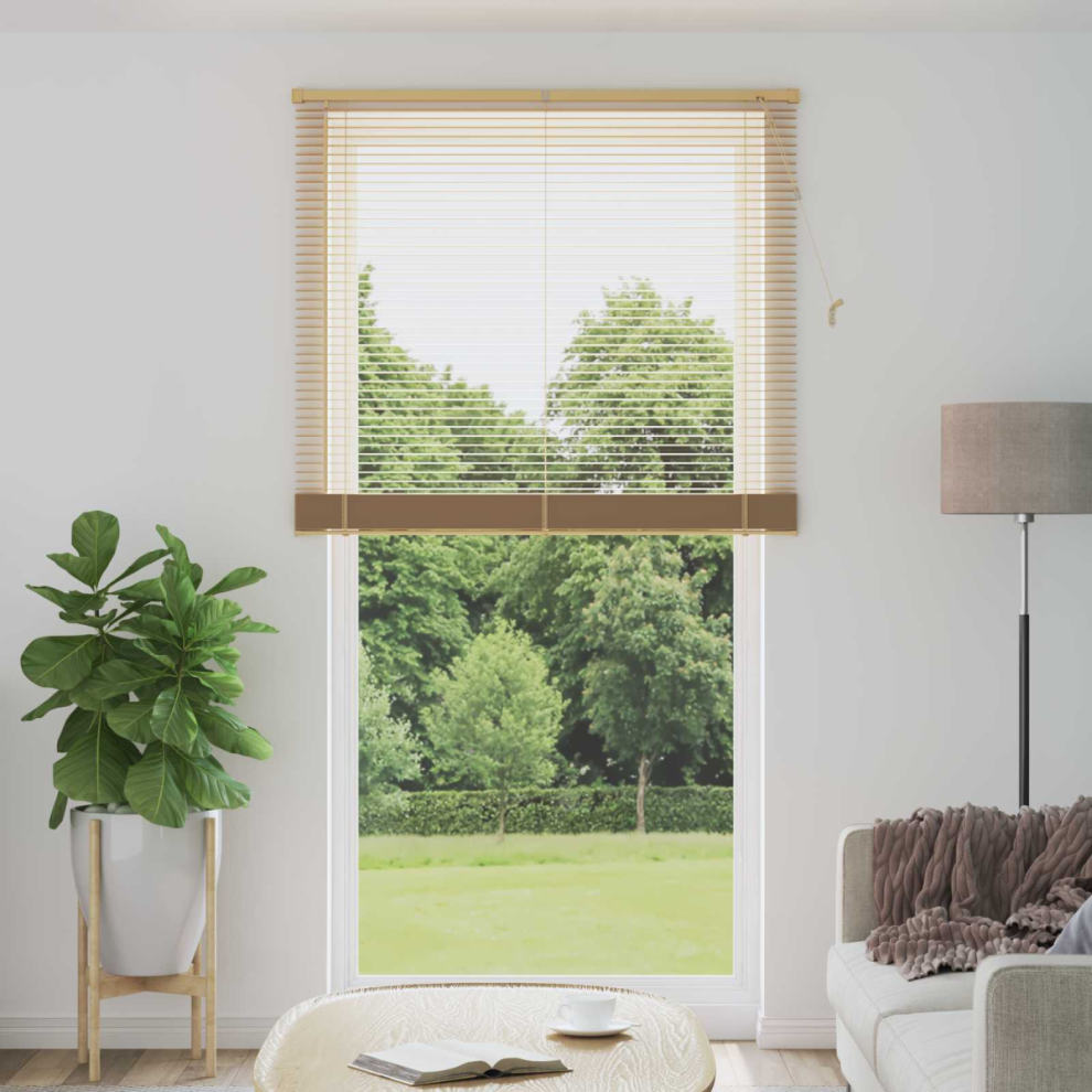 Vidaxl Venetian Blind Light Brown With Pattern 213 X 110 Cm Pvc