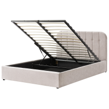 Ottoman Bed Chenille CHALLANS 160 x 200 cm (EU King Size) Taupe