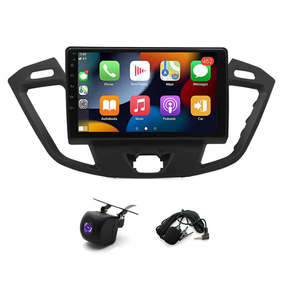 9In Car Stereo Radio 2+32G For Transit Custom 2012-2021 With Carplay Android Auto Swc + Ahd Backup Camera 5044063048628