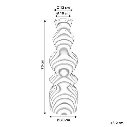 Beliani Decorative Vase NUORO 70 cm Rattan Natural 2