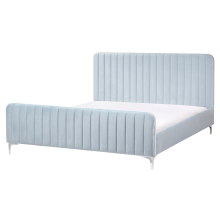 Bed Velvet LUNAN 160 x 200 cm (EU King Size) Light Blue