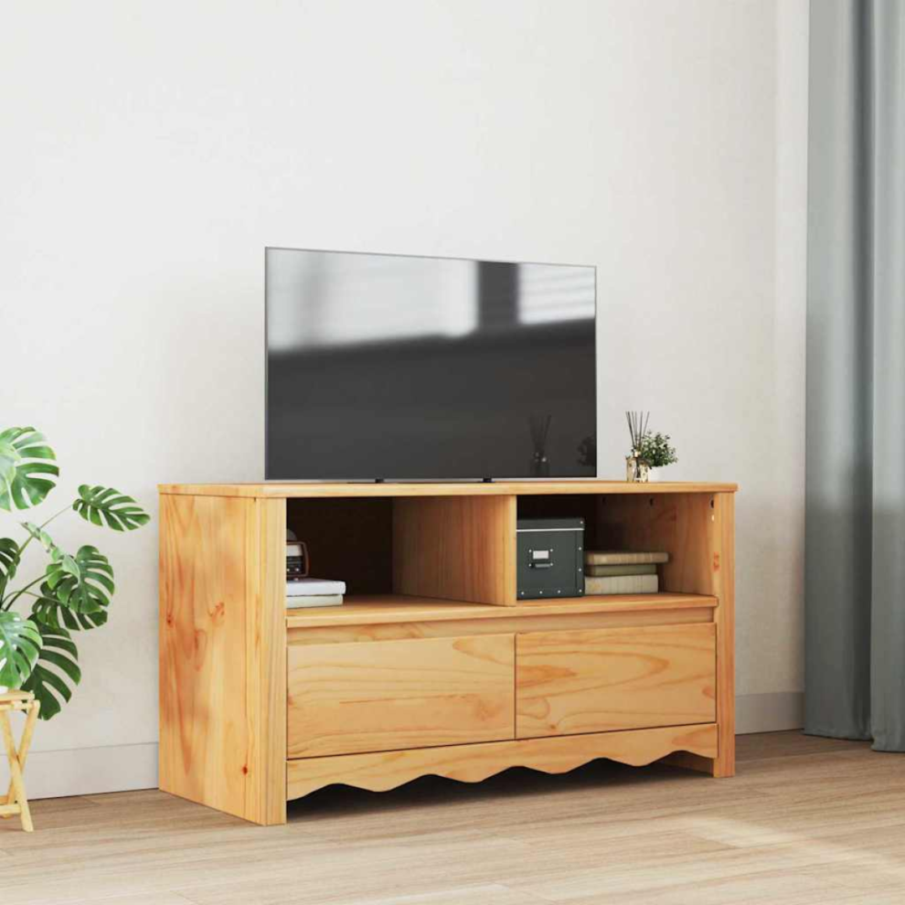 Vidaxl Tv Cabinet Drammen Oak 99 X 43 X 55 Cm Solid Pine Wood