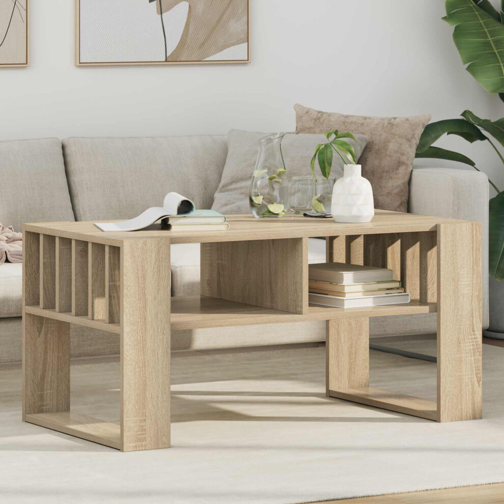 Vidaxl Coffee Table Sonoma Oak 92 X 49.5 X 45 Cm Engineered Wood Brown