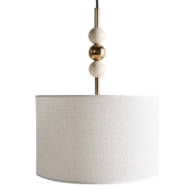 Pendant Lamp LOKY Metal Brass/Beige