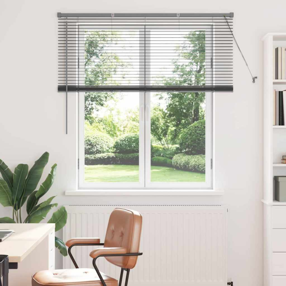 Vidaxl Venetian Blinds Manual Dark Grey 130 X 125 Cm Aluminium
