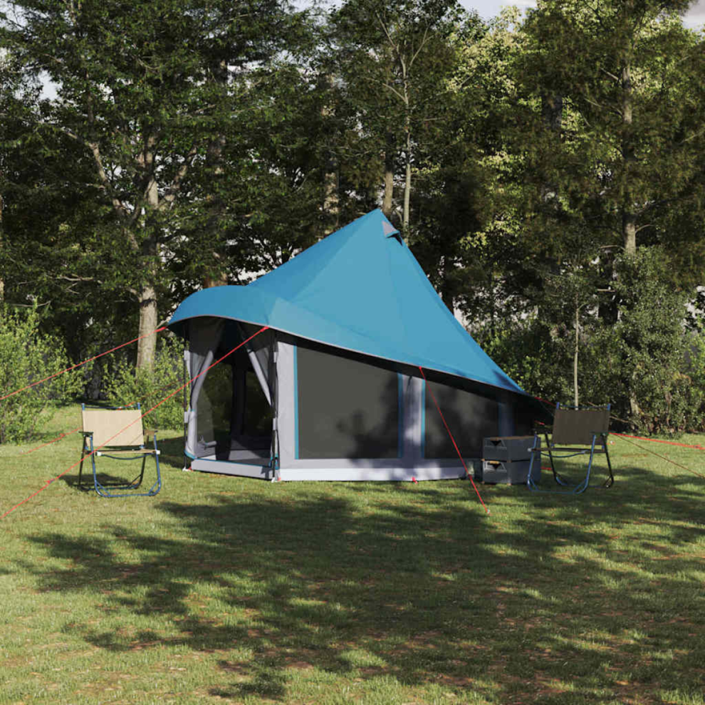 Vidaxl Tipi Tent With Roof 404 X 370 X 270 Cm Taffeta Blue