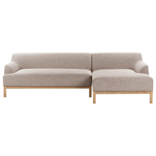 Corner Sofa 3 Seater SOSJO Fabric Light Brown Left Hand