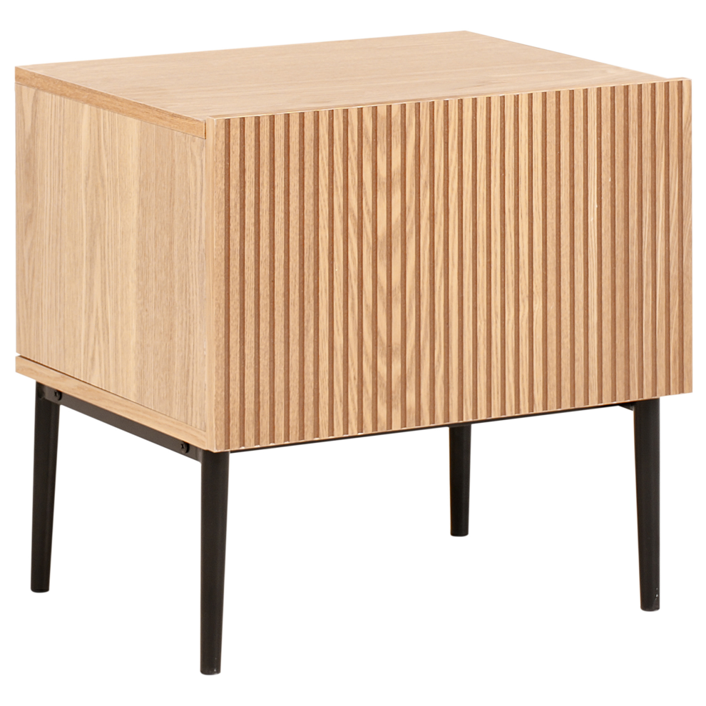 Beliani Bedside Table Blythe Natural Ash Wood