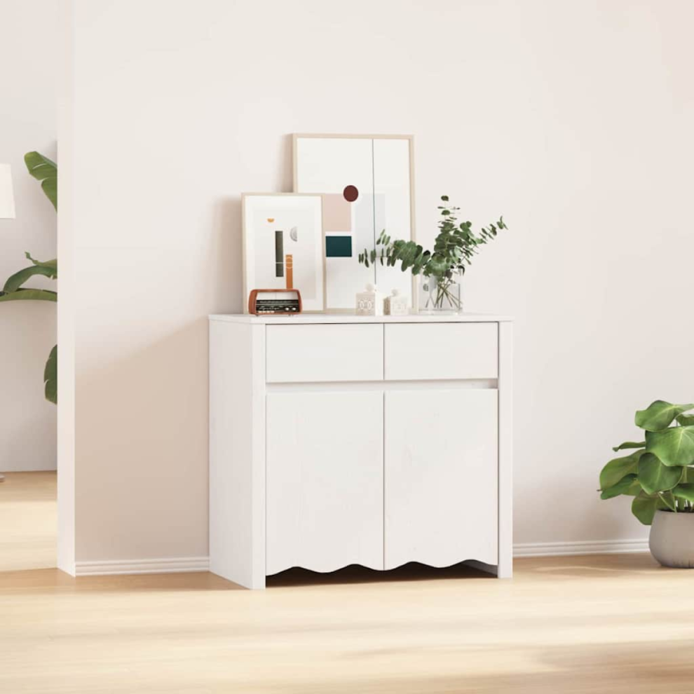 Vidaxl Sideboard Drammen White 79 X 43 X 75.5 Cm Solid Pine Wood