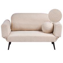 Sofa Bed 2 Seater DOROTEA Boucle Beige