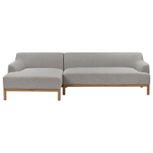 Corner Sofa 3 Seater SOSJO Fabric Light Grey Right Hand