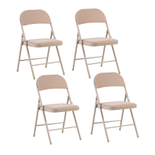 Set of 4 Folding Chairs SPARKS Metal Beige