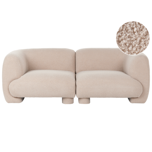 Beliani Modular Sofa 2 Seater MJALBI Beige Boucle