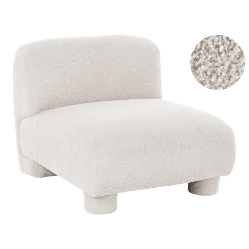 Beliani 1-Seat Section MJALBI Off-White Boucle