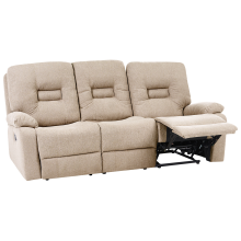 Manual Recliner Sofa 3 Seater BERGEN Fabric Beige