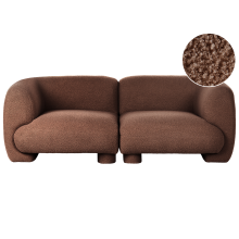 Modular Sofa 2 Seater MJALBI Boucle Brown