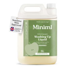 Miniml Eco Washing Up Liquid 5L Refill - Apple Orchard Scented Non Bio & Skin Sensitive Friendly Dish Wash Cleaner - Plant Based V