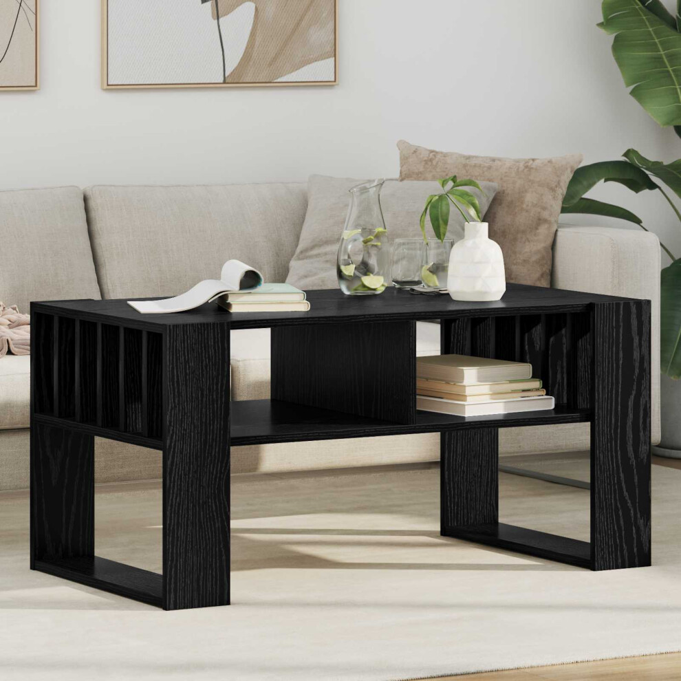 Vidaxl Coffee Table Black Oak 92 X 49.5 X 45 Cm Engineered Wood Black,Brown