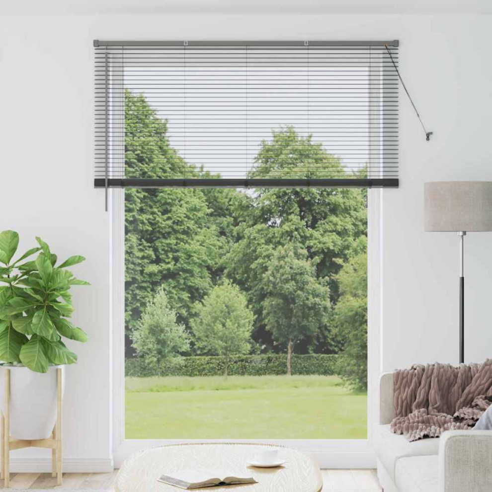 Vidaxl Venetian Blinds Manual Dark Grey 220 X 155 Cm Aluminium