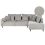 Beliani Corner Sofa 4 Seater LUNNER Corduroy Light Grey Left Hand 1
