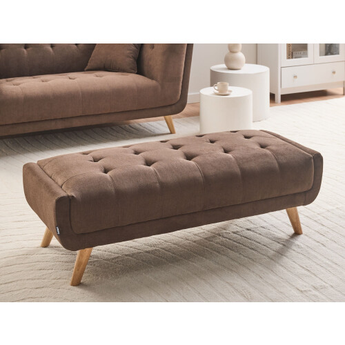 Beliani Ottoman HABO Fabric Dark Brown 1