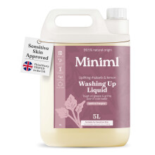 Miniml Eco Washing Up Liquid 5L Refill - Wild Rhubarb & Lemon Scented Non Bio &