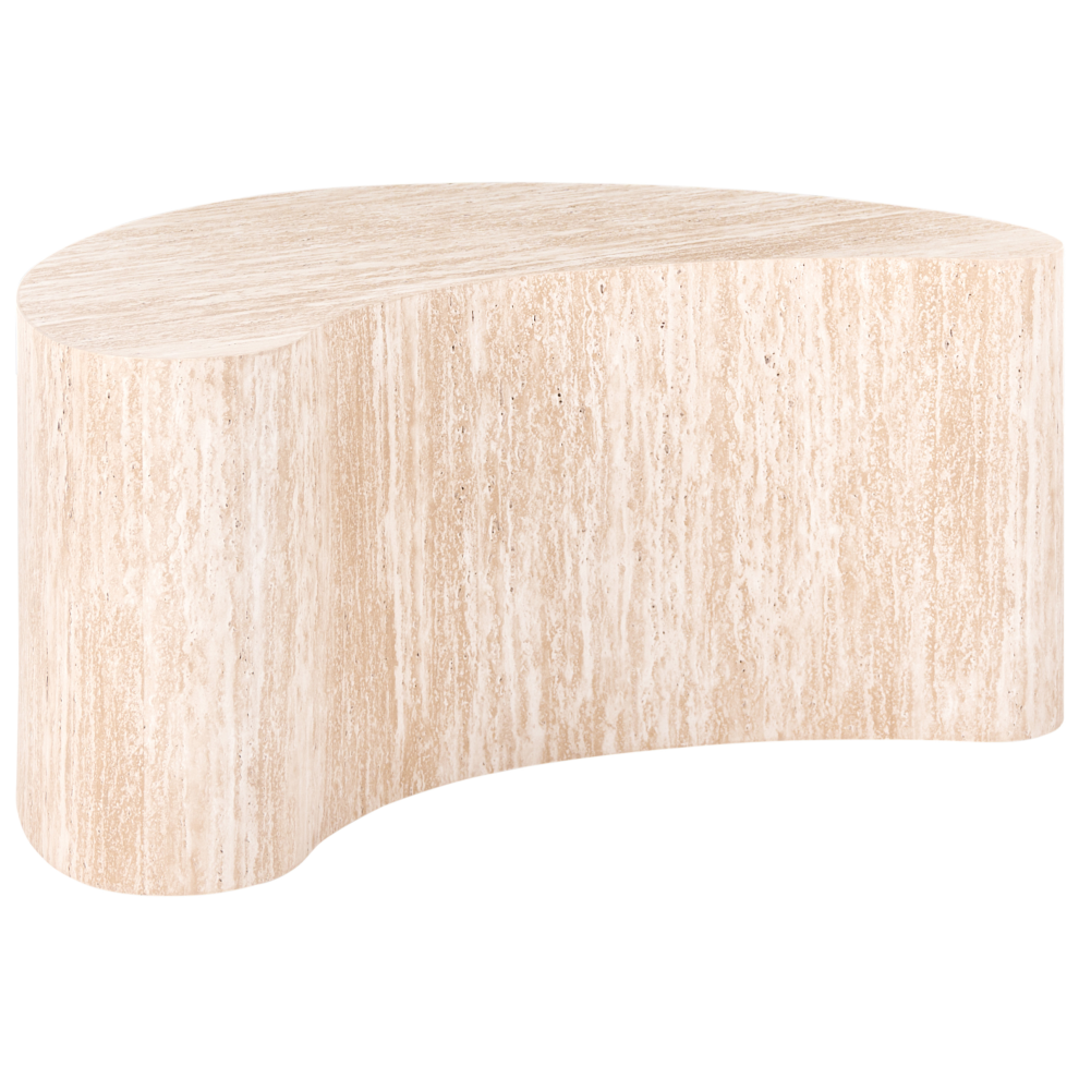 Beliani Coffee Table Bilpa Travertine Effect Brown