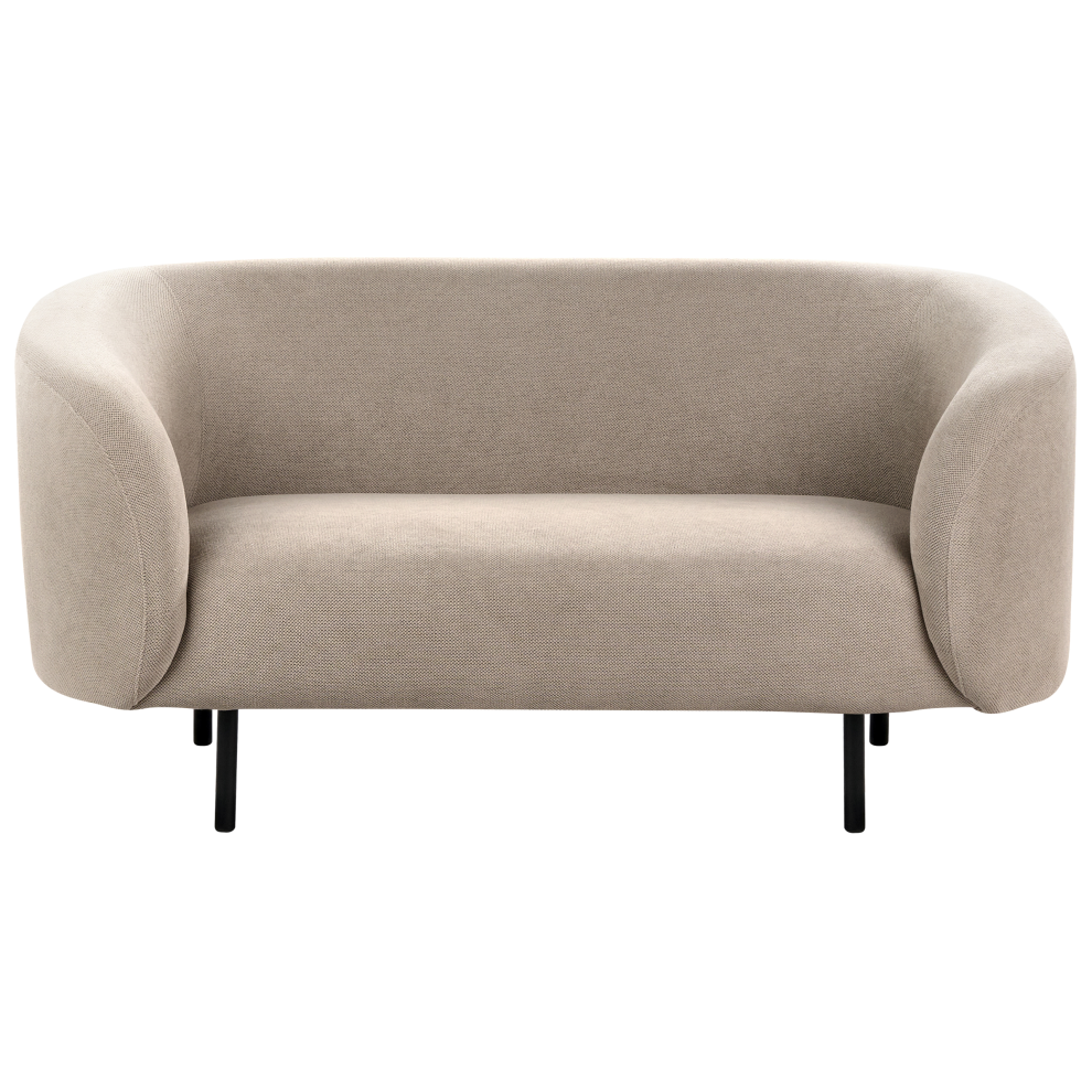 Beliani Sofa 2 Seater Loen Fabric Taupe Brown