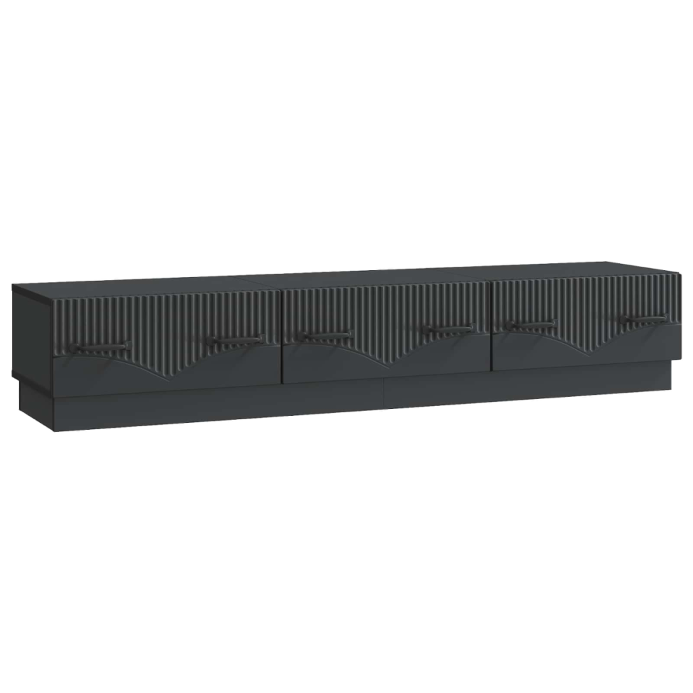 VIDAXL TV Cabinet in Black Engineered Wood with Drawer 147 x 34.5 x 27 cm for Media Storage - Image 2