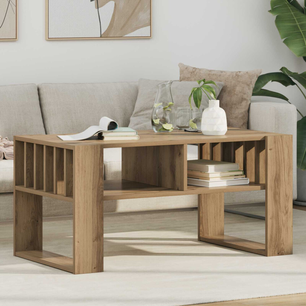 Vidaxl Coffee Table Artisan Oak 92 X 49.5 X 45 Cm Engineered Wood Brown