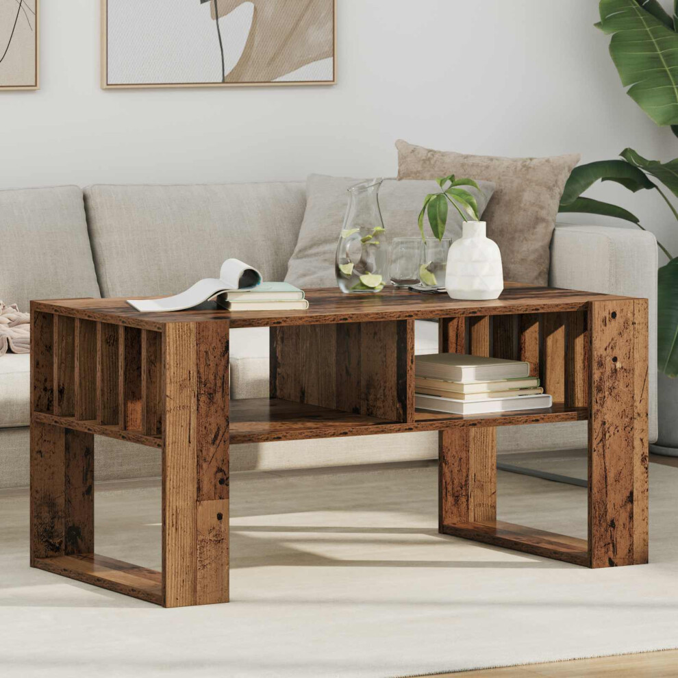 Vidaxl Coffee Table Old Wood 92 X 49.5 X 45 Cm Engineered Wood Brown
